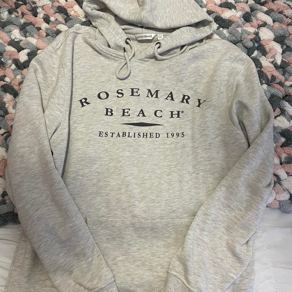 -White ish gray hoodie from a shop at rosemary beach
-over sized